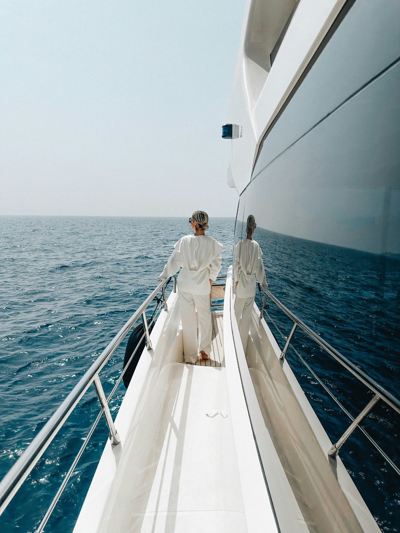 Luxury yacht fine dining with champagne service
